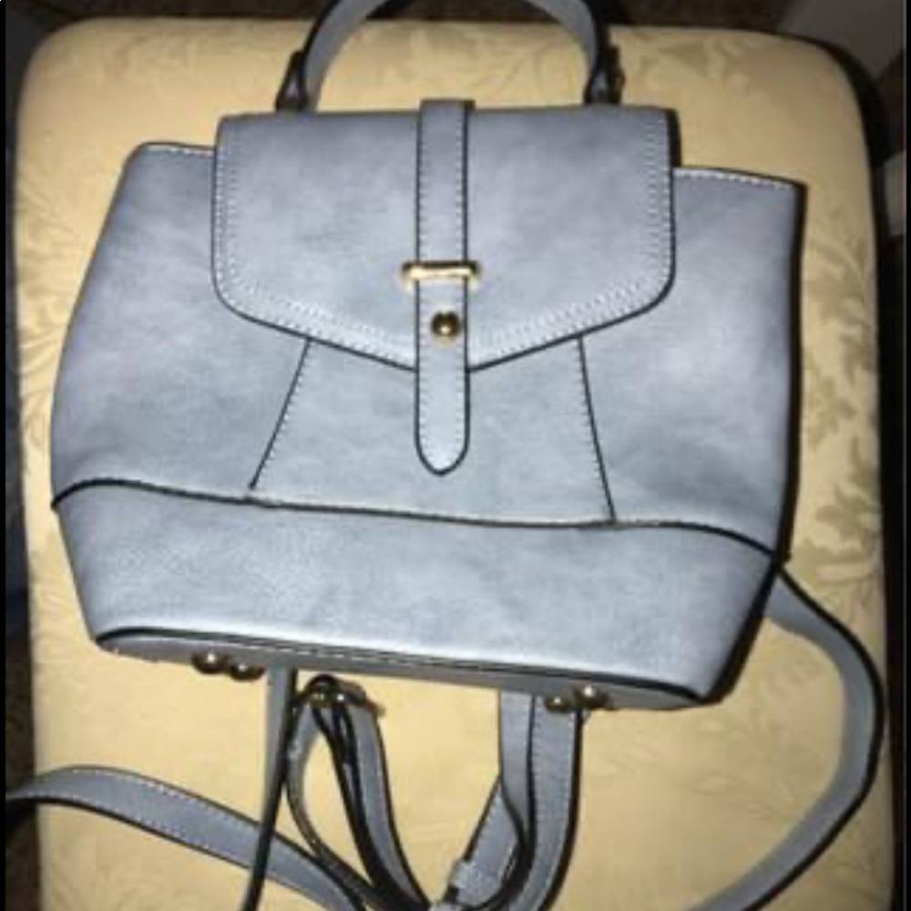 Color: blue. Backpack handbag. Adjustable straps. Never been used.